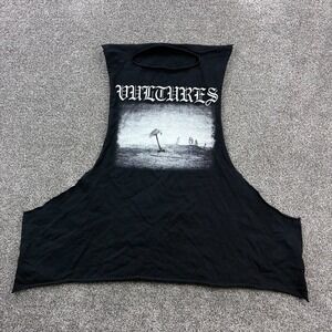 Kanye West Vultures Shirt‎ Mens XL Black Sleeveless Cut Rap Hip Hop Song Titles